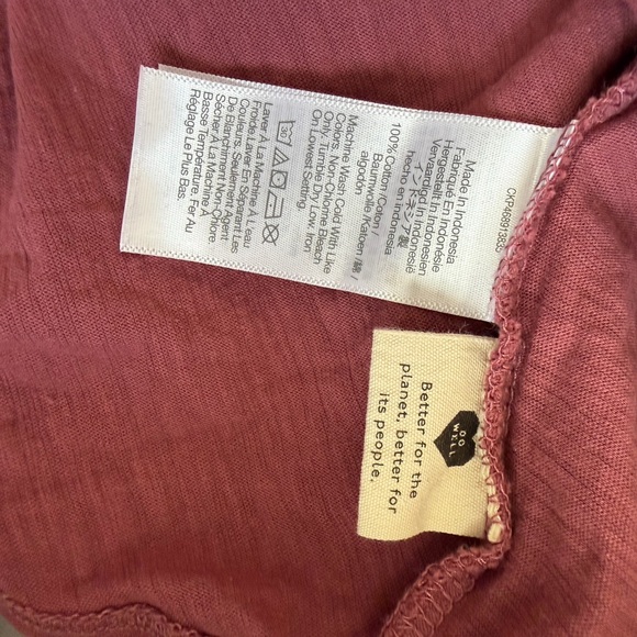 Madewell Burgundy Crewneck Short Sleeve Tee Shirt Size XL - Picture 3 of 10